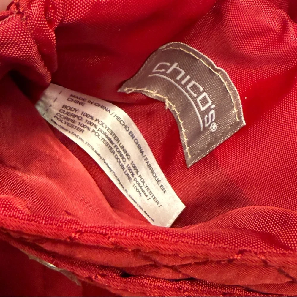 Chicos Red quilted crossbody bag